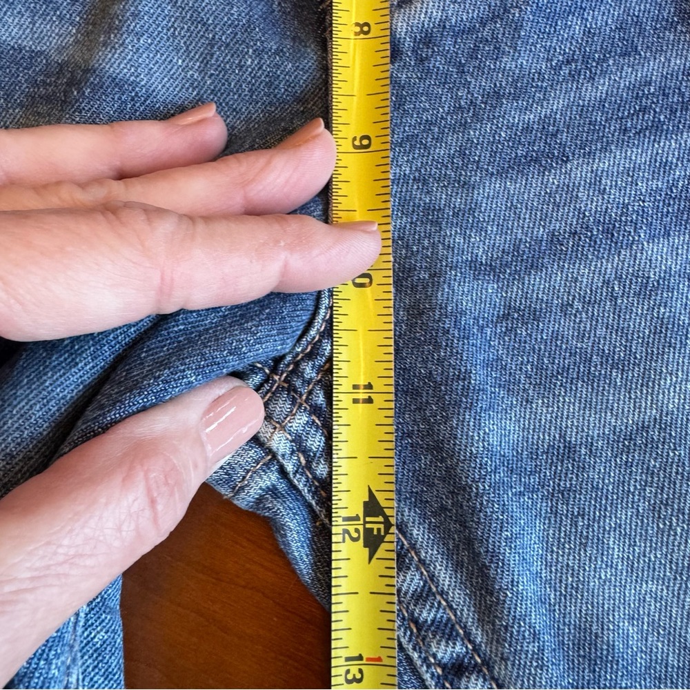 Lauren Ralph Lauren Patchwork Jeans Relaxed Tapered Ankle Jean Size 12 - Picture 15 of 16